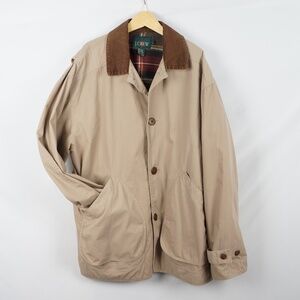 Vintage J. Crew Barn Coat Chore Jacket Cotton Corduroy Flannel Lining, Large